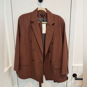 Soeur Oversized double breasted blazer with self tie belt